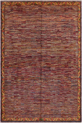 handmade Modern Gabbeh Blue Red Hand Knotted RECTANGLE 100% WOOL area rug 8 X10