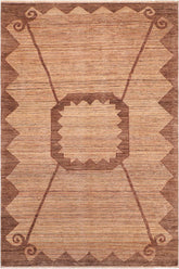 handmade Modern Gabbeh Beige Brown Hand Knotted RECTANGLE 100% WOOL area rug 8 X11