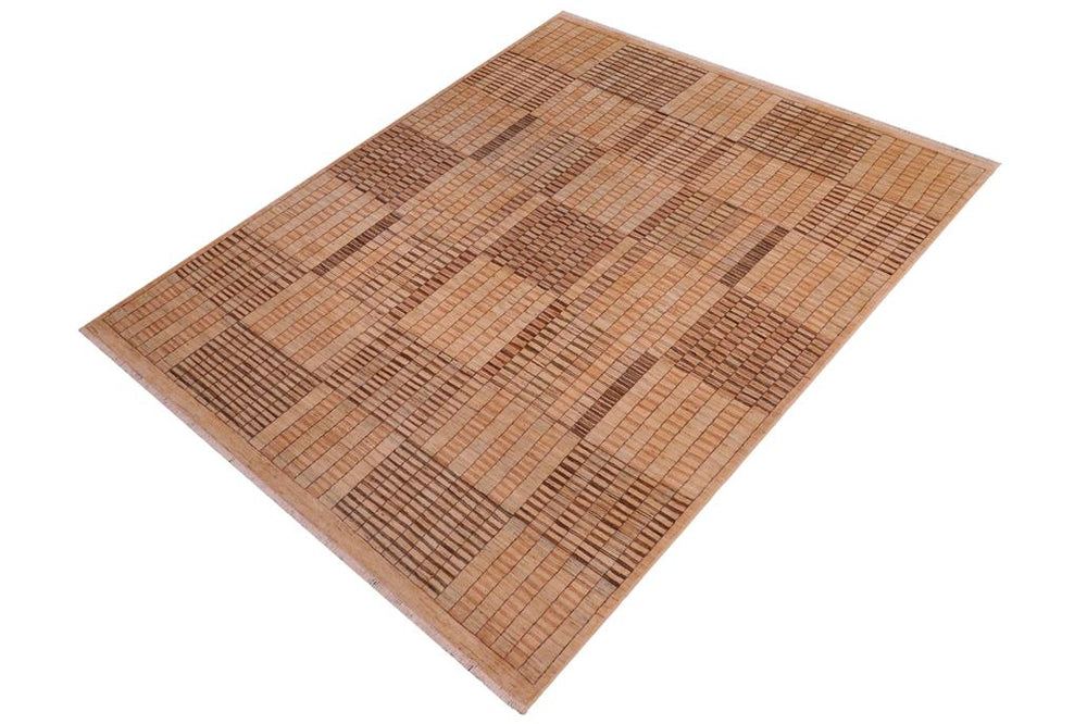 handmade Modern Gabbeh Tan Brown Hand Knotted RECTANGLE 100% WOOL area rug 8 X10