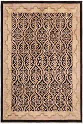 handmade Transitional Kafkaz Black Tan Hand Knotted RECTANGLE 100% WOOL area rug 8X10