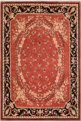 handmade Traditional Kafkaz Rust Black Hand Knotted RECTANGLE 100% WOOL area rug 8X10