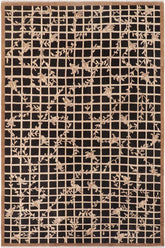 handmade Transitional Kafkaz Black Beige Hand Knotted RECTANGLE WOOL&SILK area rug 8X10