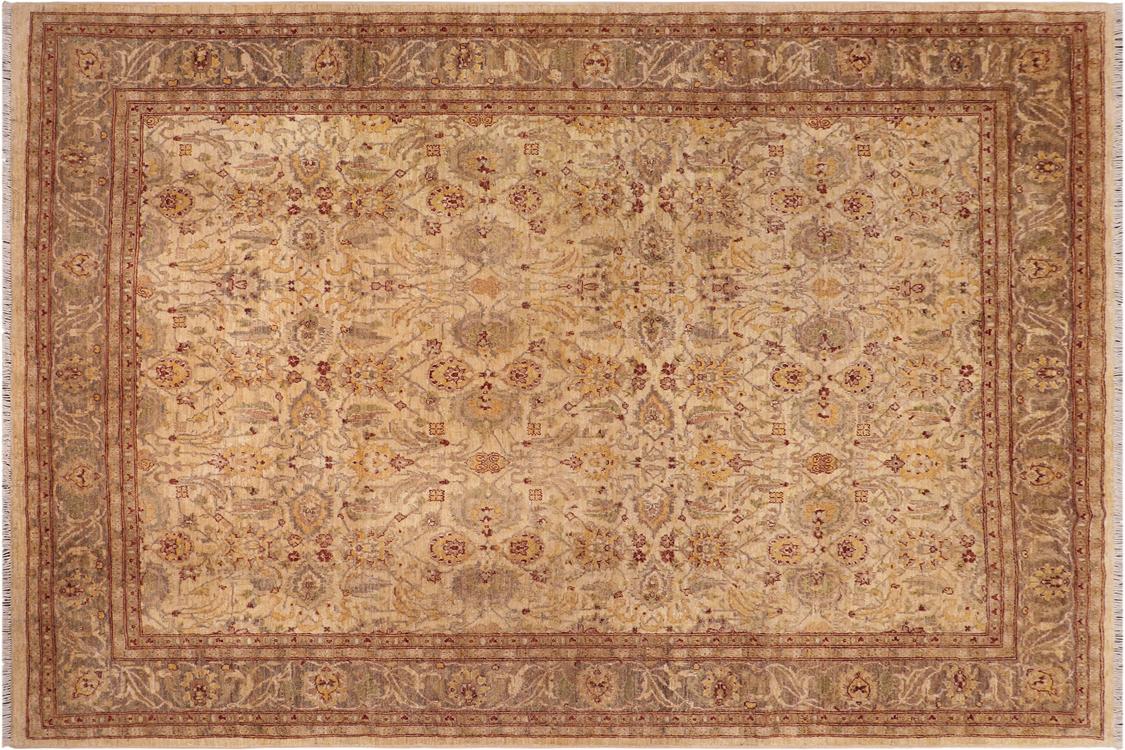 handmade Traditional Kafkaz Beige Brown Hand Knotted RECTANGLE 100% WOOL area rug 8 x 10