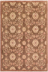 handmade Transitional Kafkaz Brown Tan Hand Knotted RECTANGLE 100% WOOL area rug 8X10