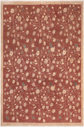 handmade Transitional Kafkaz Rust Tan Hand Knotted RECTANGLE 100% WOOL area rug 8X10