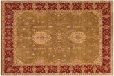 handmade Traditional Kafkaz Olive Green Rust Hand Knotted RECTANGLE 100% WOOL area rug 8x10