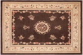 handmade Traditional Kafkaz Brown Beige Hand Knotted RECTANGLE 100% WOOL area rug 8' x 10'