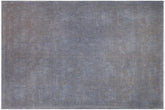 handmade Over Dyed Over Dyed Grayish Blu Gray Hand Knotted RECTANGLE 100% WOOL area rug 9' x 12'
