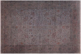 handmade Over Dyed Over Dyed Gray Peach Hand Knotted RECTANGLE 100% WOOL area rug 9' x 12'