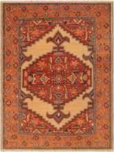 handmade Traditional Antique Tan Orange Hand Knotted RECTANGLE 100% WOOL area rug 8x10