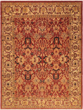 handmade Transitional Antique Rust Gold Hand Knotted RECTANGLE 100% WOOL area rug 8x10