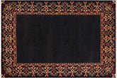 handmade Modern Kafkaz Navy Beige Hand Knotted RECTANGLE 100% WOOL area rug 8' x 10'