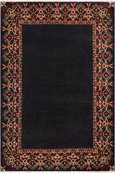 handmade Modern Kafkaz Navy Beige Hand Knotted RECTANGLE 100% WOOL area rug 8X10