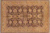 handmade Transitional Kafkaz Brown Tan Hand Knotted RECTANGLE 100% WOOL area rug 8' x 10'