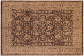 handmade Traditional Kafkaz Brown Tan Hand Knotted RECTANGLE 100% WOOL area rug 8x10