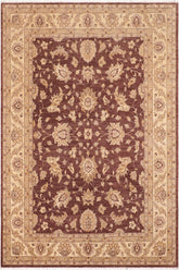 handmade Traditional Kafkaz Brown Beige Hand Knotted RECTANGLE 100% WOOL area rug 8X10