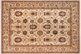 handmade Transitional Kafkaz Ivory Lt. Green Hand Knotted RECTANGLE 100% WOOL area rug 8' x 10'