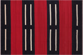 handmade Modern Kilim Red Beige Hand-Woven RECTANGLE 100% WOOL area rug 7 x 10