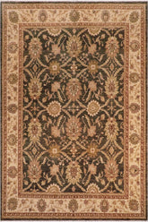 handmade Transitional Kafkaz Charcoal Beige Hand Knotted RECTANGLE 100% WOOL area rug 8X10