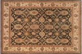 handmade Transitional Kafkaz Charcoal Beige Hand Knotted RECTANGLE 100% WOOL area rug 8' x 10'