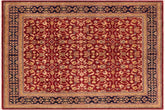 handmade Transitional Kafkaz Red Blue Hand Knotted RECTANGLE 100% WOOL area rug 8' x 10'
