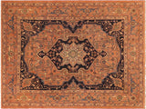handmade Geometric Antique Rust Blue Hand Knotted RECTANGLE 100% WOOL area rug 8x10