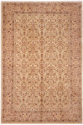 handmade Traditional Lahore Gold Rose Hand Knotted RECTANGLE 100% WOOL area rug 9'X12'