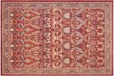 handmade Traditional Lahore Red Lt. Brown Hand Knotted RECTANGLE 100% WOOL area rug 9'X12'