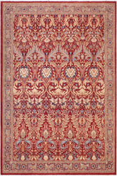handmade Traditional Lahore Red Lt. Brown Hand Knotted RECTANGLE 100% WOOL area rug 9'X12'