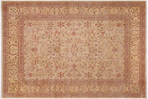 handmade Traditional Lahore Tan Gold Hand Knotted RECTANGLE 100% WOOL area rug 9'X12'