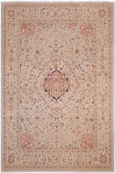 handmade Traditional Lahore Lt. Blue Ivory Hand Knotted RECTANGLE 100% WOOL area rug 9'X12'