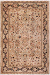 handmade Traditional Lahore Lt. Gray Black Hand Knotted RECTANGLE 100% WOOL area rug 9'X12'