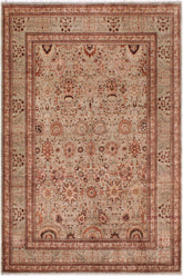 handmade Transitional Kafkaz Lt. Green Copper Hand Knotted RECTANGLE 100% WOOL area rug 9'X12'