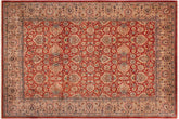 handmade Traditional Lahore Rust Tan Hand Knotted RECTANGLE 100% WOOL area rug 9'X12'