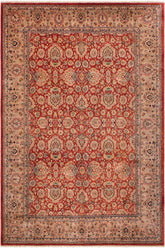 handmade Traditional Lahore Rust Tan Hand Knotted RECTANGLE 100% WOOL area rug 9'X12'