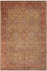 handmade Traditional Gold Rust Hand Knotted RECTANGLE 100% WOOL area rug 9'X12'