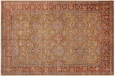 handmade Traditional Gold Rust Hand Knotted RECTANGLE 100% WOOL area rug 9'X12'