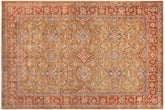 handmade Traditional Gold Rust Hand Knotted RECTANGLE 100% WOOL area rug 9' x 12'