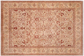 handmade Traditional Tan Lt. Tan Hand Knotted RECTANGLE 100% WOOL area rug 9' x 12'