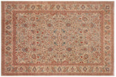 handmade Traditional Design Beige Tan Hand Knotted RECTANGLE 100% WOOL area rug 9'X12'