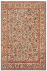 handmade Traditional Design Beige Tan Hand Knotted RECTANGLE 100% WOOL area rug 9'X12'