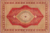 handmade Traditional Design Red Beige Hand Knotted RECTANGLE 100% WOOL area rug 9' x 12'