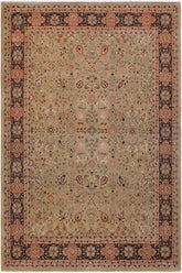 handmade Traditional Design Lt. Green Drk. Blue Hand Knotted RECTANGLE 100% WOOL area rug 9'X12'