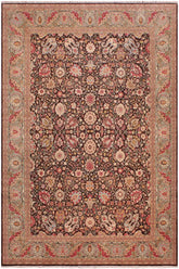 handmade Traditional Beige Brown Hand Knotted RECTANGLE 100% WOOL area rug 9'X12'