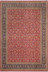 handmade Transitional Design Red Teal Hand Knotted RECTANGLE 100% WOOL area rug 9'X12'