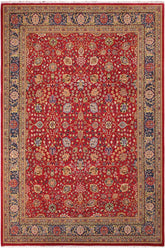 handmade Traditional Red Teal Blue Hand Knotted RECTANGLE 100% WOOL area rug 9'X12'