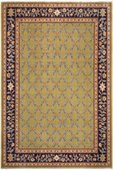 handmade Traditional Kafkaz Lime Green Blue Hand Knotted RECTANGLE 100% WOOL area rug 9'X12'
