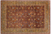 handmade Traditional Design Brown Lt. Green Hand Knotted RECTANGLE 100% WOOL area rug 9' x 12'