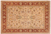 handmade Traditional Lahore Tan Rust Hand Knotted RECTANGLE 100% WOOL area rug 9' x 12'