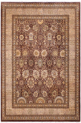 handmade Traditional Brown Tan Hand Knotted RECTANGLE 100% WOOL area rug 9'X12'